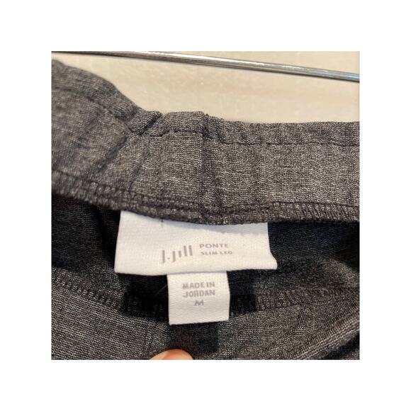 J. Jill Ponte Slim Leg Charcoal Heather Casual Pants Size Medium NWT Stretchy - Picture 3 of 10
